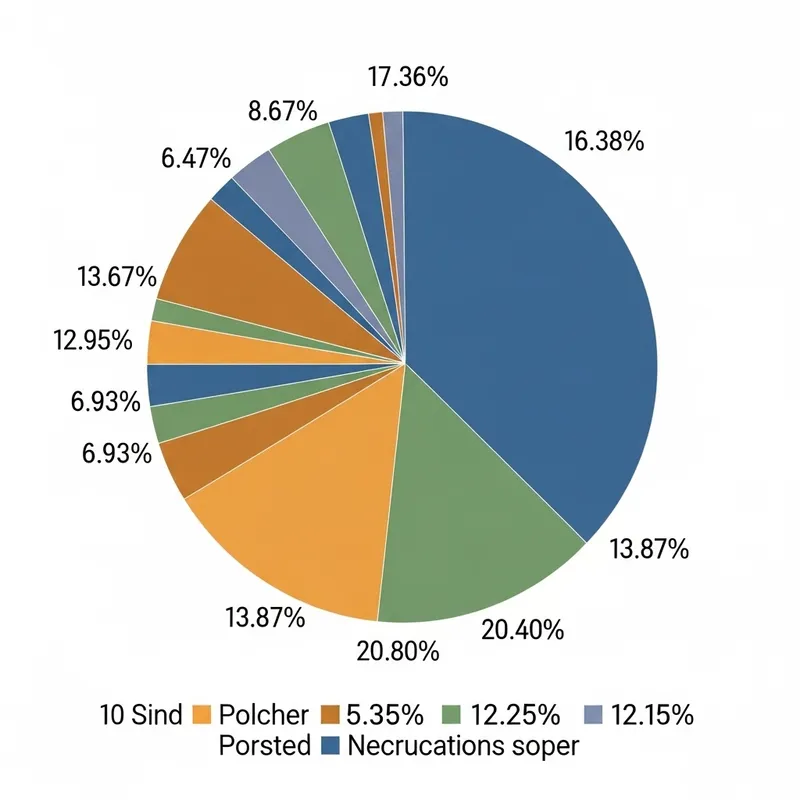 Accurate Pie Chart with 10 Slices Showing Various Percentages