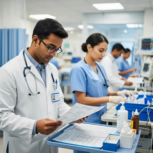 Dedicated South Asian Doctor Reviewing Medical Charts