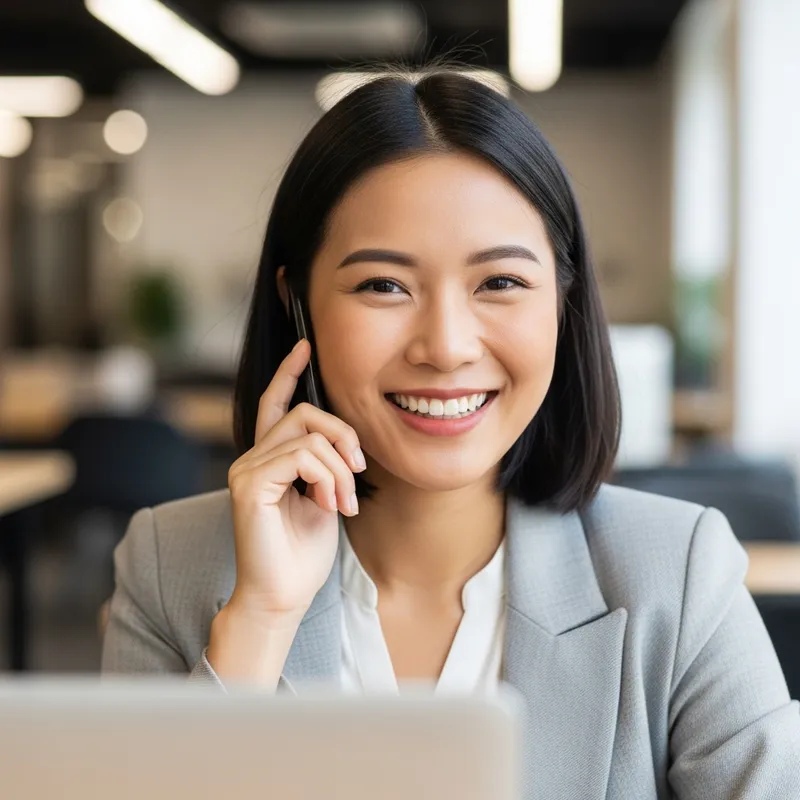 Confident Asian Woman Marketing Manager - Office Portrait