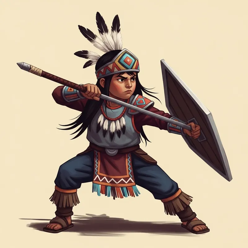 Brave Indigenous Child Warrior - Health Battle in Vibrant Graphic Design Brave Indigenous Child Warrior - Health Battle in Vibrant Graphic Design