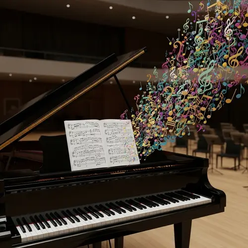 Elegant Musical Notes from a Grand Piano Symphony