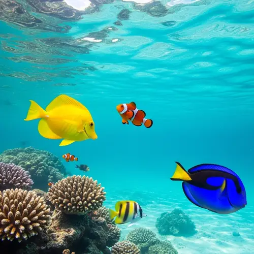 Clear Underwater Scene with Bright Colored Fish