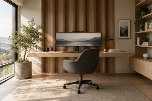 Minimalist Japandi Home Office Design Inspiration