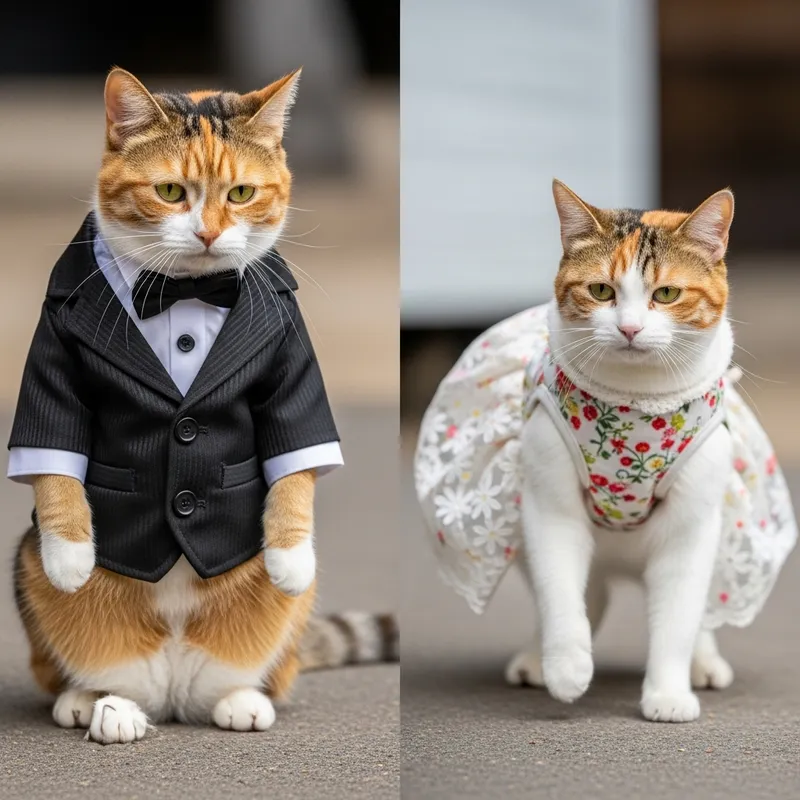 Sad Cats in Fancy Outfits: A Unique Perspective