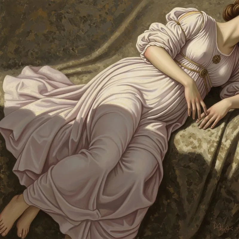 Sensual Pastel Portrait | Woman Embracing Light and Shadow Inspired by Botticelli