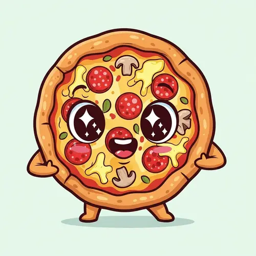 Cute Cartoon Pizza - Your Fun Takeaway Option