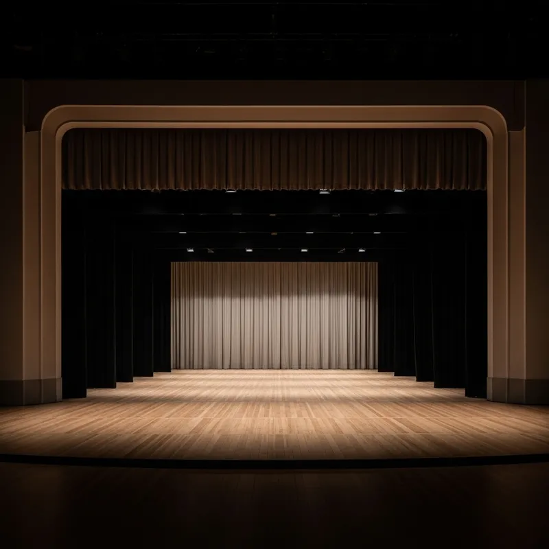 Empty Proscenium Stage with Soft Lighting