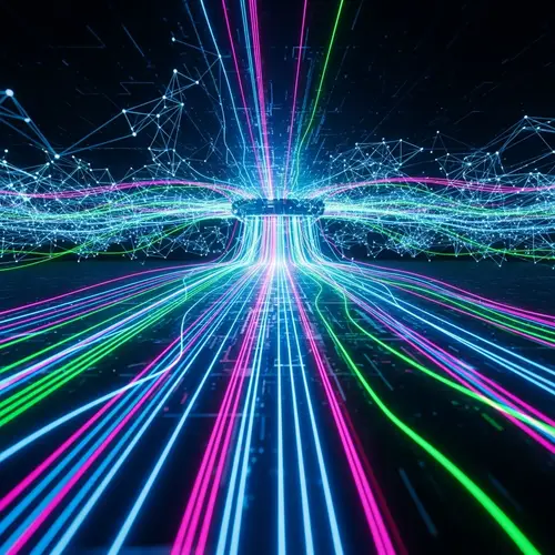 Futuristic Artificial Intelligence Network - High-Tech Data Transmission