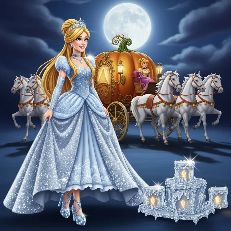 Magical Cinderella in Stunning Silver Gown | Enchanting Beauty