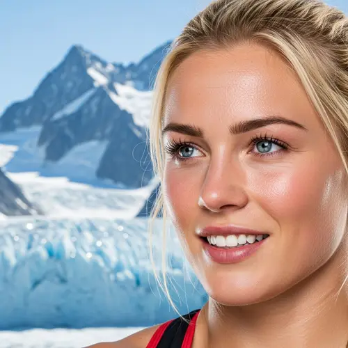 Charlotte Flair | HD Close-Up Portrait with Frozen Mountain Background