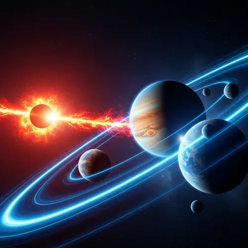 Vibrant Solar System in Cosmic Surrealism