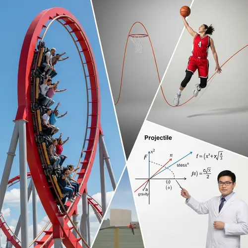 Quadratic Functions in Everyday Life: Collage Illustration