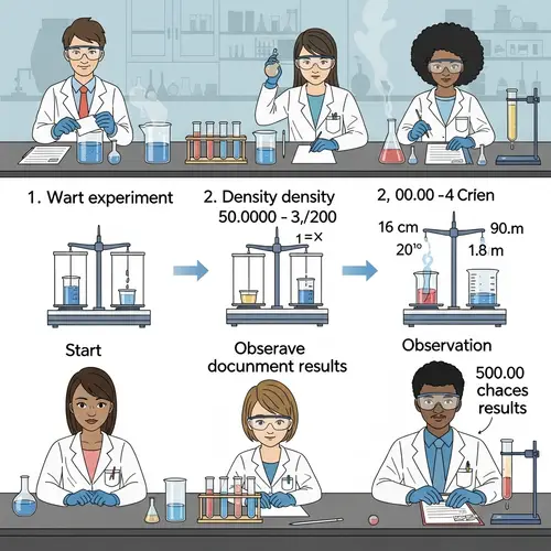 Chemistry Laboratory Density Experiment Procedure with Equipment
