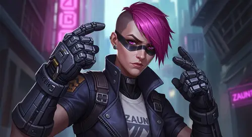Vi | League of Legends | Short Pink Hair | Zaun