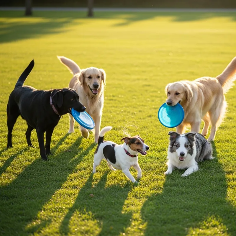 Dogs Playing: A Fun Scene in Grassy Park