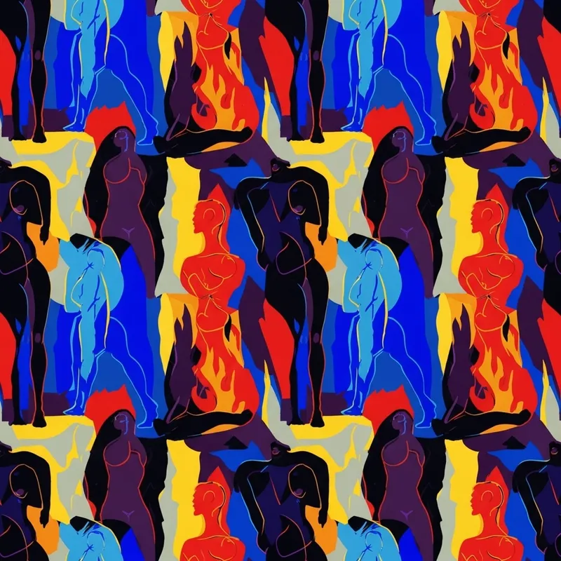 Creative Body Shape Wallpaper Pattern with Bold Lines Creative Body Shape Wallpaper Pattern with Bold Lines