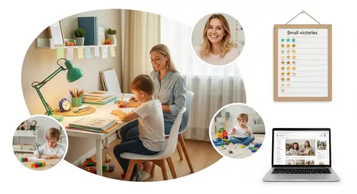 Cozy Study Room Ideal for Engaged Learning | Proud Mother & Child Moments