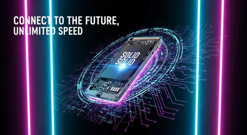 Cyberpunk Poster Design - Connect to the Future, Unlimited Speed