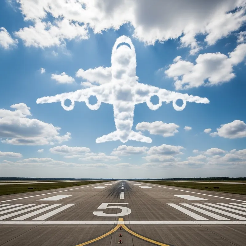 Cloud Plane Takeoff Scene | Sky Silhouette Flight