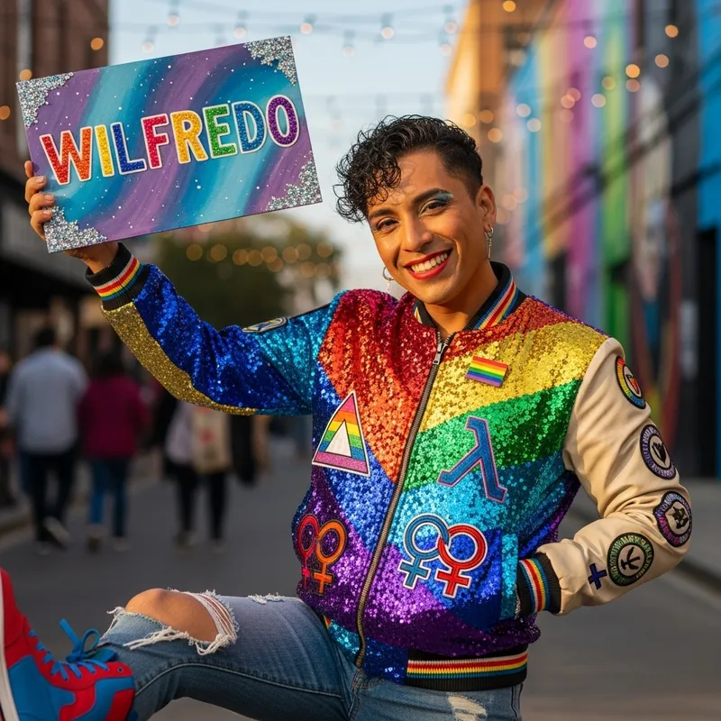 Expressive LGBTQ+ Individual - Wilfredo Lanzas López Image Creation