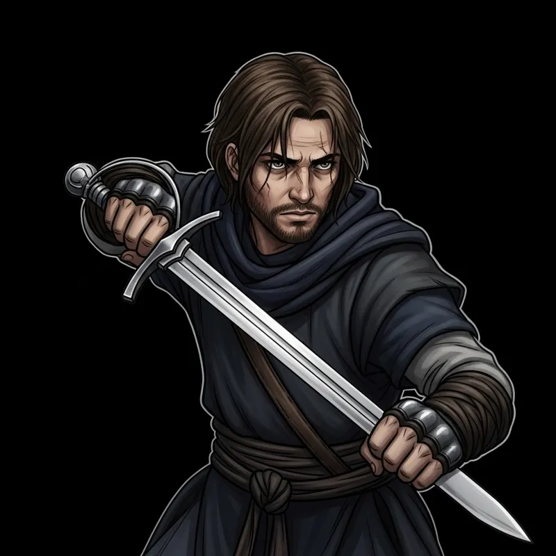 Skinny Unshaven Shnir | Sword-Wielding Warrior