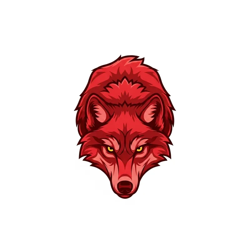Red Wolf Vector Logo Design for Gaming Clan