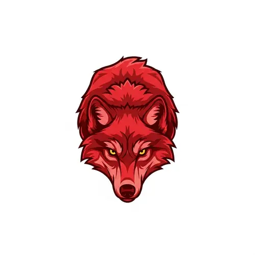 Crimson Red Wolf Vector Logo Design for Gaming Clan
