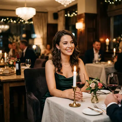 Romantic Date Portrait in Upscale Restaurant