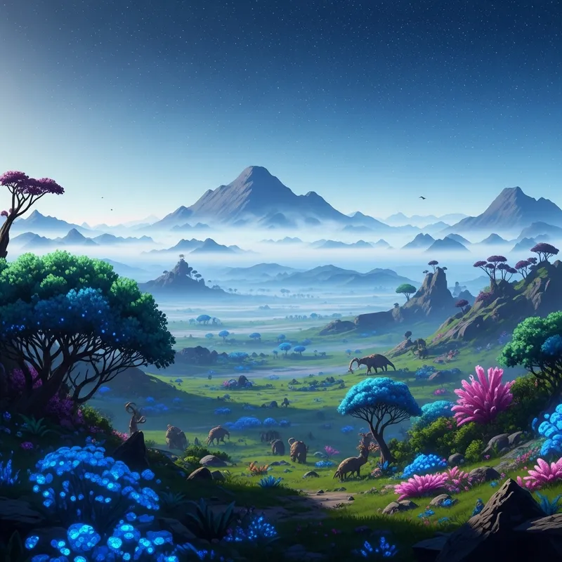 Enigmatic Sci-Fi Universe with Mystical Landscape | Animated Artwork