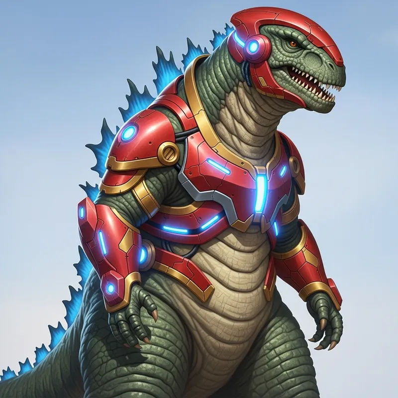 Godzilla in Iron Man Suit: The Ultimate Fusion of Monster and Tech