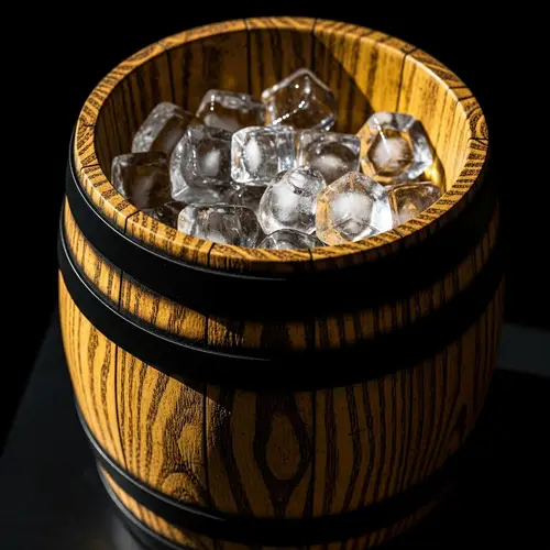 Rustic Barrel-Shaped Ice Bucket for Whiskey Lovers