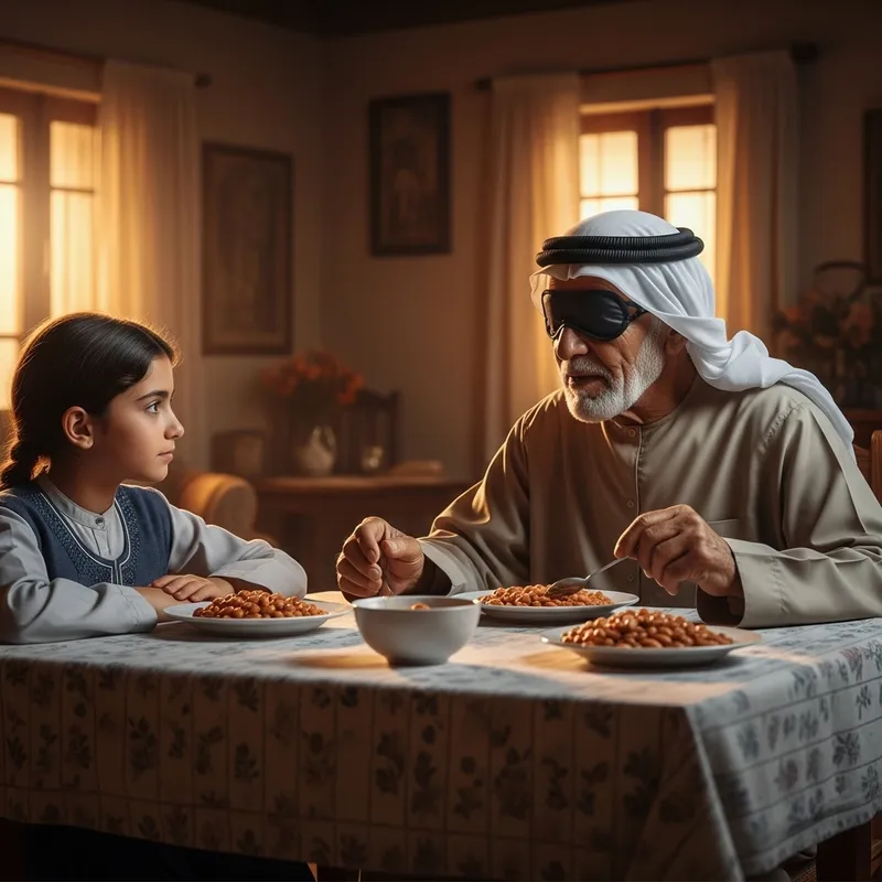 Wisdom Across Generations: Arab Man and Young Girl
