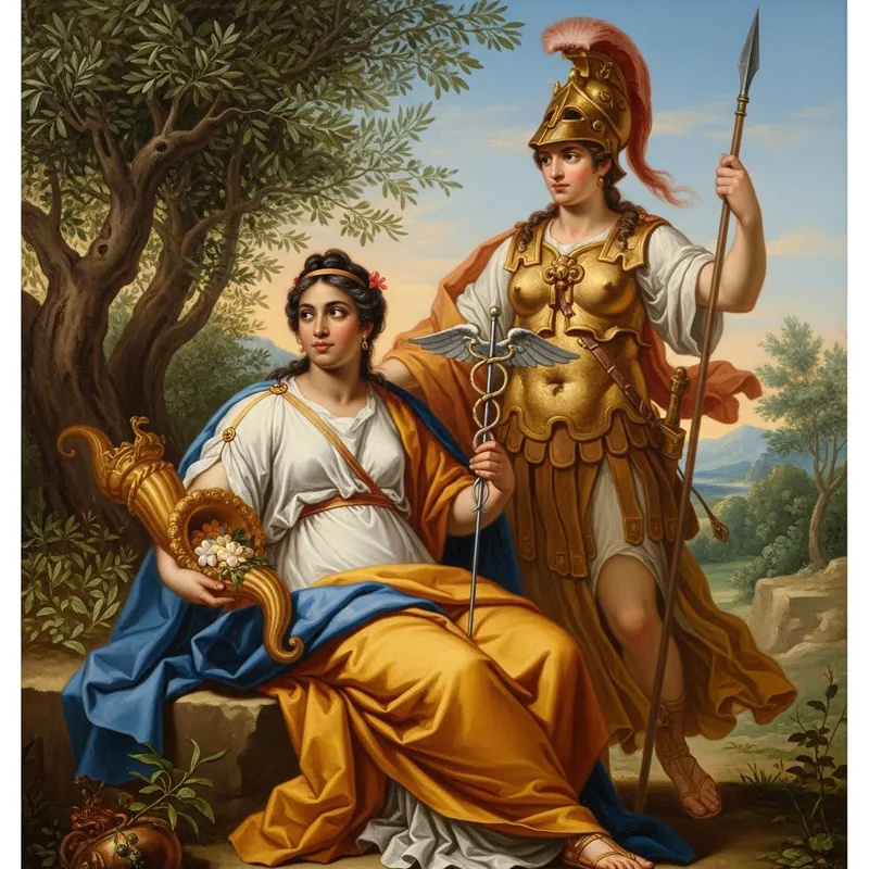 Goddesses Athena and Concordia Oil Painting Inspired by Rubens Goddesses Athena and Concordia Oil Painting Inspired by Rubens