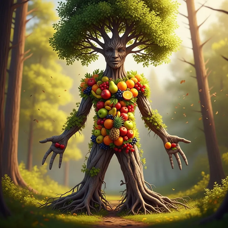 Human Form Tree with Fruits - Natural Wonder