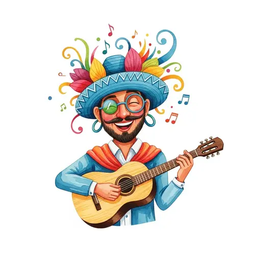 Colorful Illustration Inspired by Latin American Music Influences