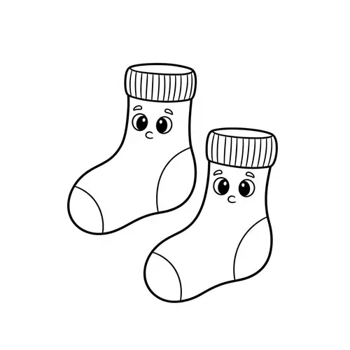 Adorable Socks Coloring Page for Kids