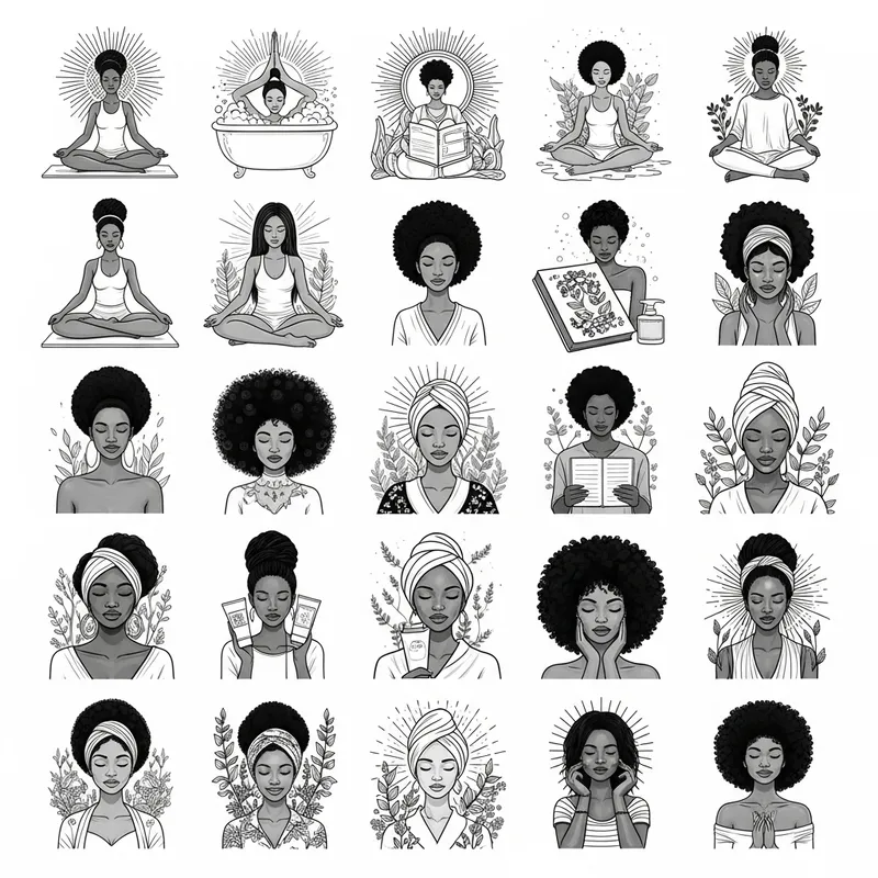 30 Empowering Black Women Self-Care Illustrations 30 Empowering Black Women Self-Care Illustrations