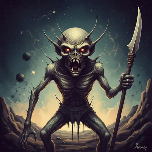 Eldritch Abstract Creature in Cosmic Setting