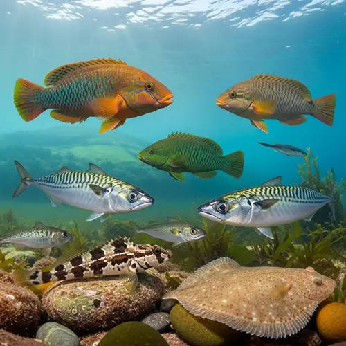 Diverse Variety of Colorful Irish Fish in Crystal Clear Waters