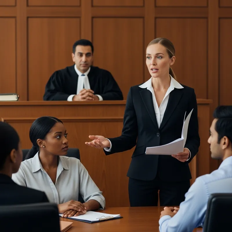 Female Lawyer in Court: A Passionate Defense