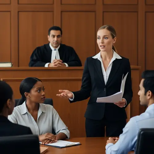 Female Lawyer in Court: A Passionate Defense
