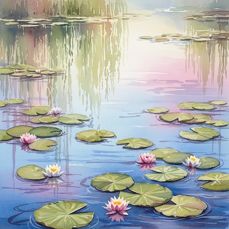 Dreamy Aquarelle Painting in Monet's Style