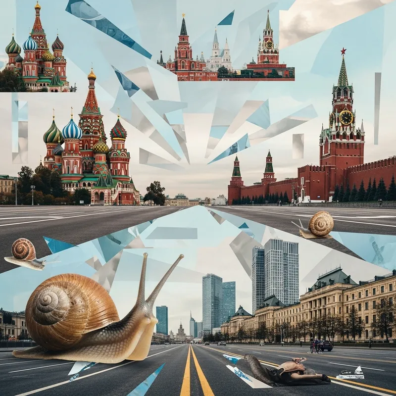 Moscow Snail's View: Collage Cityscape