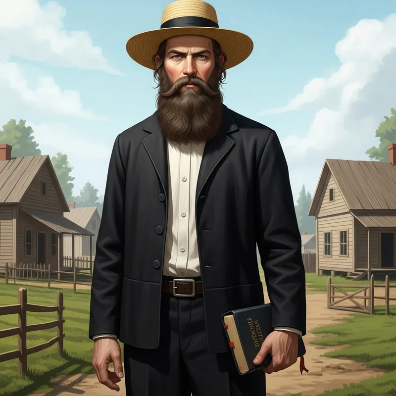 Traditional Mennonite Man Portrait Standing Tall