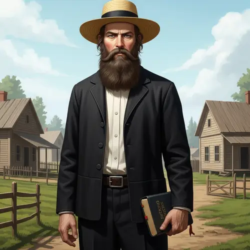 Traditional Mennonite Man Portrait | Symbol of Mennonite Faith
