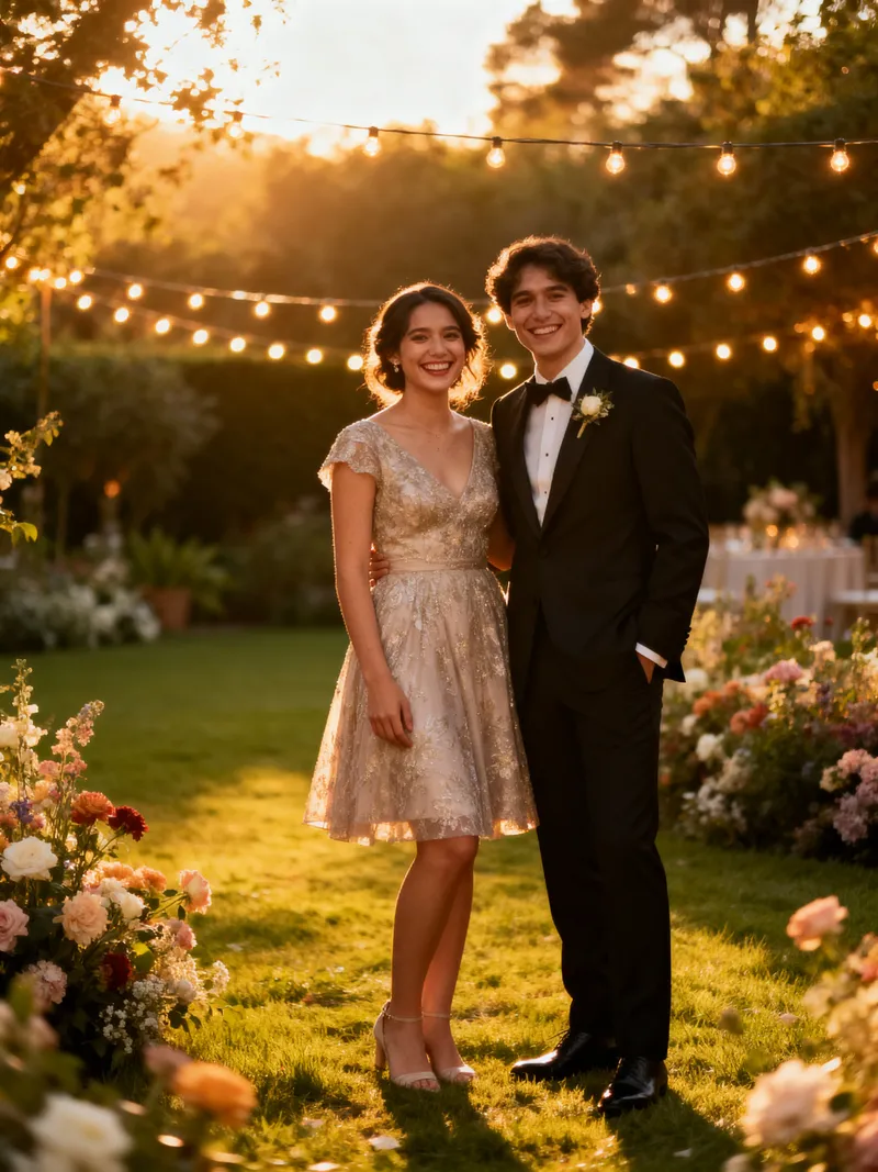 Elegant Wedding Guest Portraits in Blooming Gardens