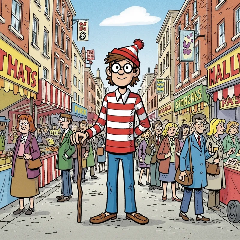 Where's Wally? Exploring the Busy Cityscape with Wally Character