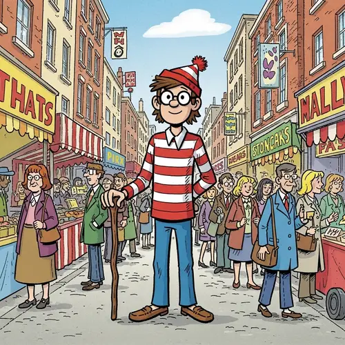 Discover Wally - The Animated Character in the Crowded City Scene