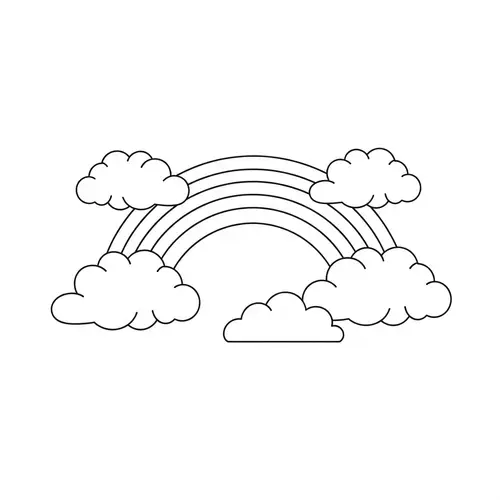 Adorable Rainbow Coloring Page for 3-Year-Olds