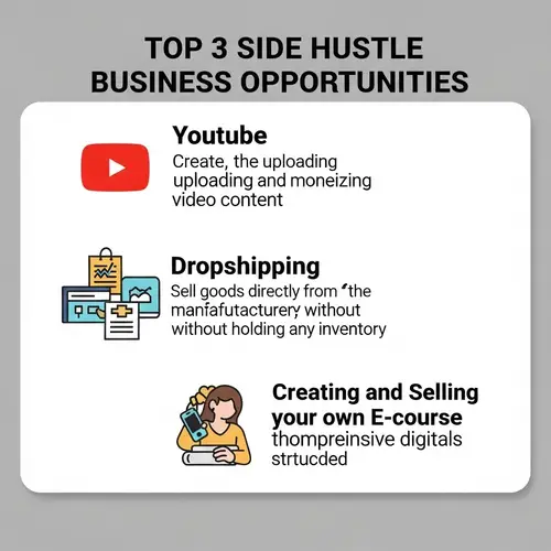 Top 3 Side Hustle Ideas: YouTube, Dropshipping, E-Course